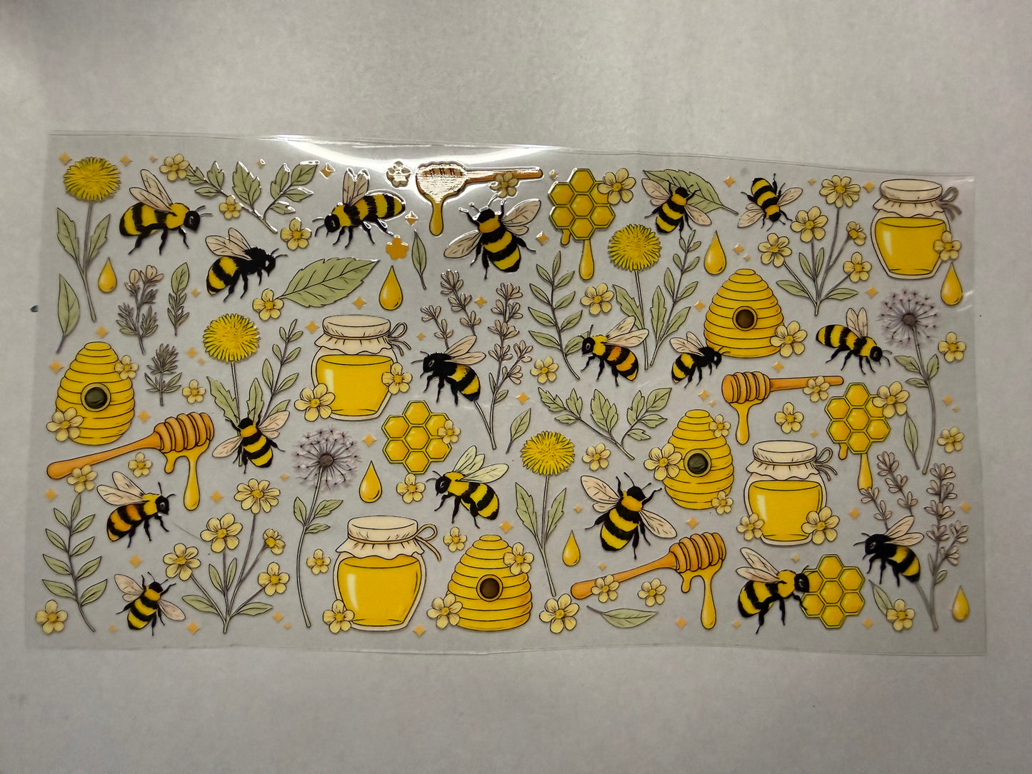 Bees and Hives wrap for 16oz, 20oz, 24oz, 40oz