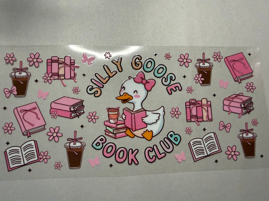 Silly Goose Book Club wrap for 16oz, 20oz, 24oz, 40oz