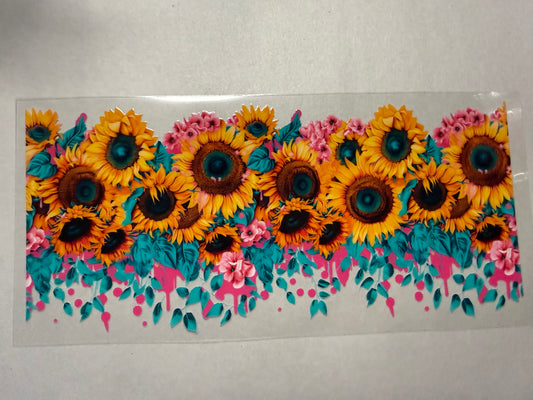 Sunflowers wrap for 16oz, 20oz, 24oz, 40oz