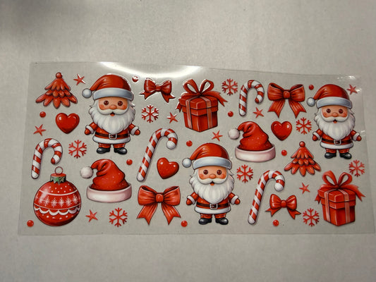 Santa with Decor wrap for 16oz, 20oz, 24oz, 40oz