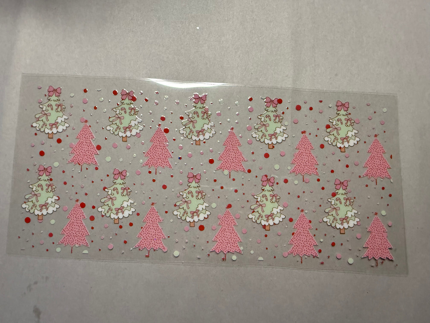 Pink and White Trees wrap for 16oz, 20oz, 24oz, 40oz