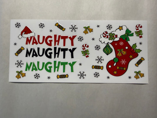 Naughty Christmas wrap for 16oz, 20oz, 24oz, 40oz