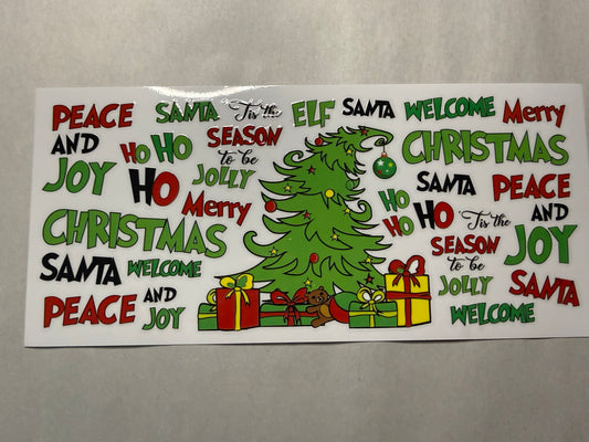Christmas Words wrap for 16oz, 20oz, 24oz, 40oz