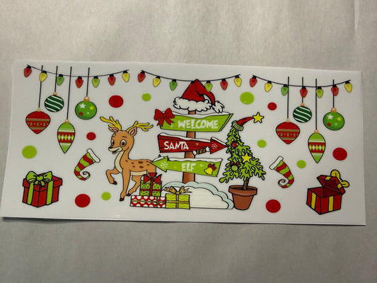Welcome Santa Elf wrap for 16oz, 20oz, 40oz