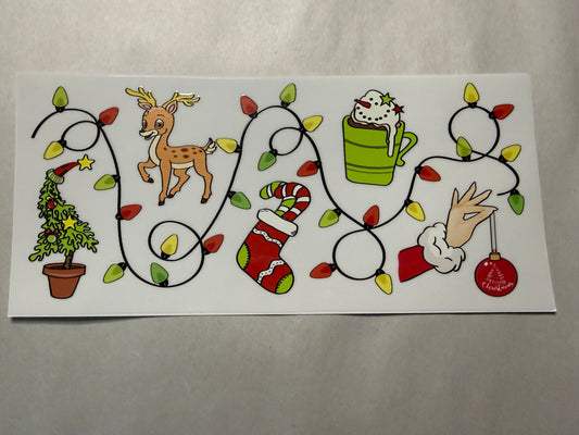 Christmas Lights wrap for 16oz, 20oz, 40oz